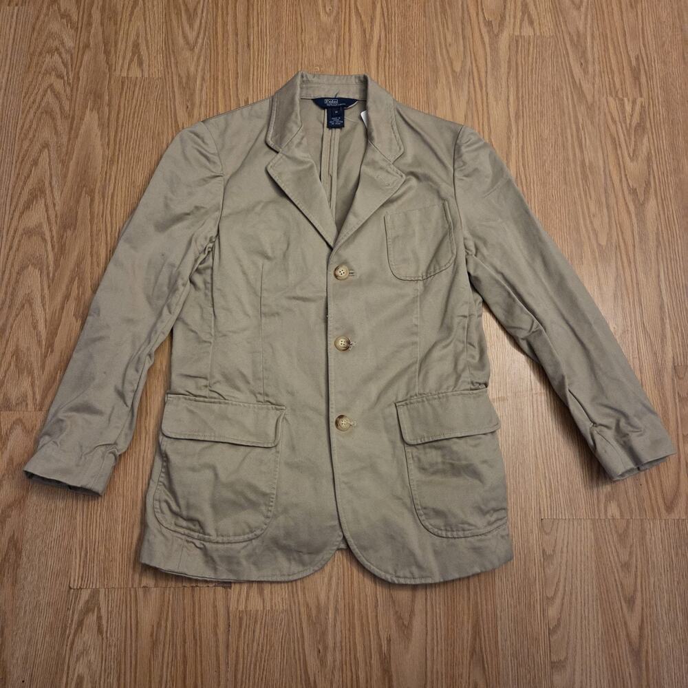 Vintage Polo Ralph Lauren Sport Blazer Women's Med Khaki Cotton Safari Jacket